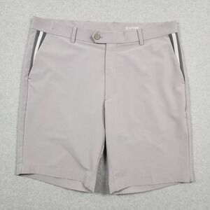 G/FORE Maverick Golf Shorts Size 35 (Actual 36x9) Gray Stretch Side Stripe